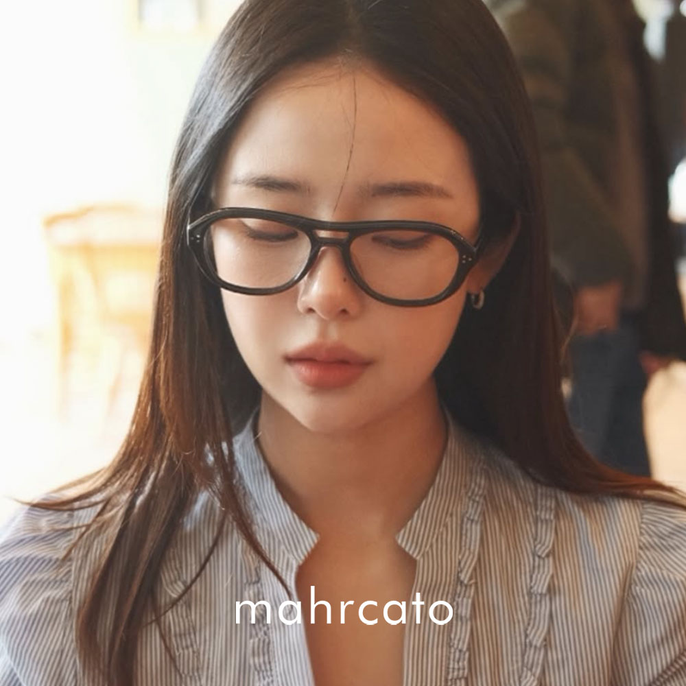 마르카토 비너스 venus c001 검정 긱시크 투브릿지 오버사이즈 뿔테 안경 - 상세 이미지 2