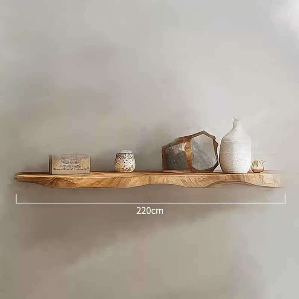 원목벽선반 카페 선반장 주방 책 나무 통원목 벽걸이 200x21 - 24cm / 원목판 이미지 7