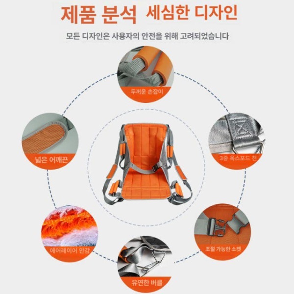 프리미엄 접이식 이동 들것 가정용 운반기 요양원 시트 병원 이송 좌우 들기형 어깨끈 포함 스탠다드형 프리사이즈 - 상세 이미지 5