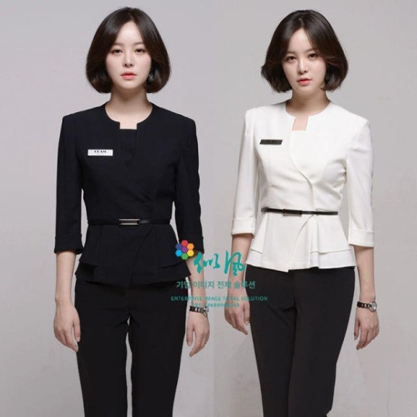 프리미엄 상담 실장 유니폼 에스테틱 성형외과 미용 데스크 사무복 단독 상의 색상메모필수 S - 상품 이미지