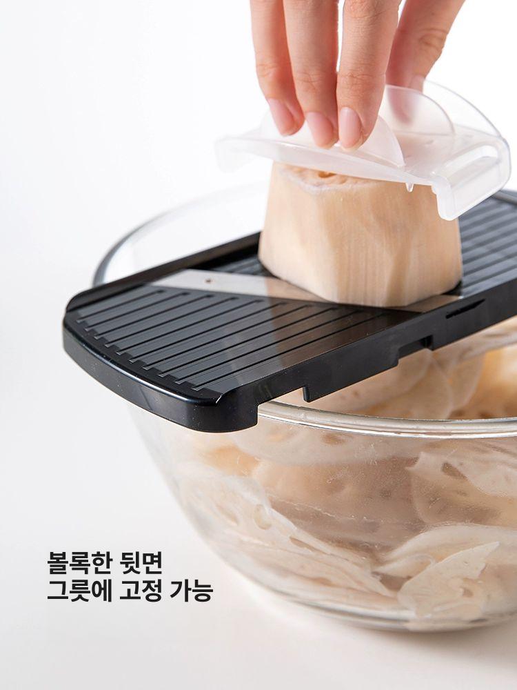 손잡이 만능 스테인리스 강판 슬라이서 양배추 채썰기 3단조절 슬라이서+손 보호대 - 상세 이미지 5