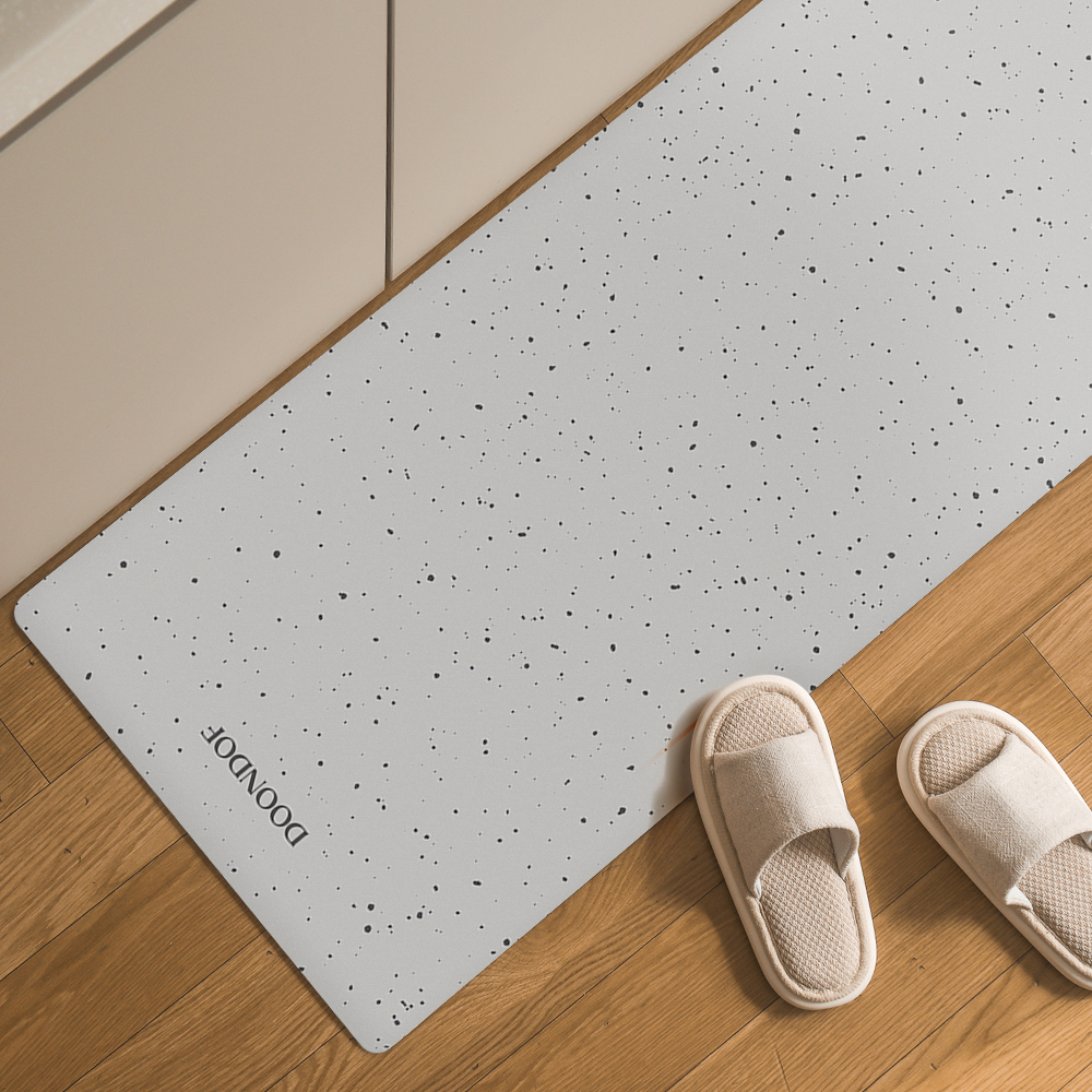 도온도프 주방 매트 빨아쓰는 규조토 발매트 욕실 현관 베란다 싱크대 도트그레이, 45x120cm