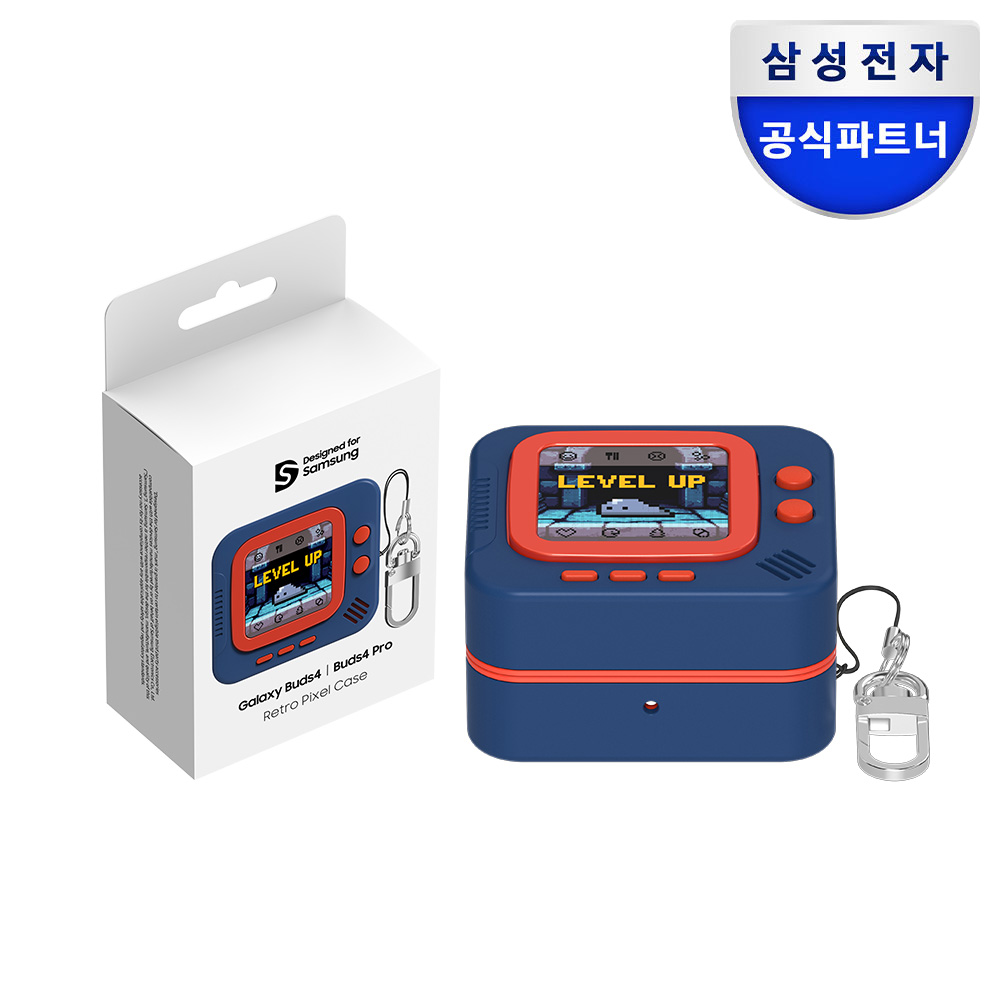 삼성 갤럭시 버즈4 버즈4프로 레트로 픽셀 레벨업 케이스 제품 이미지