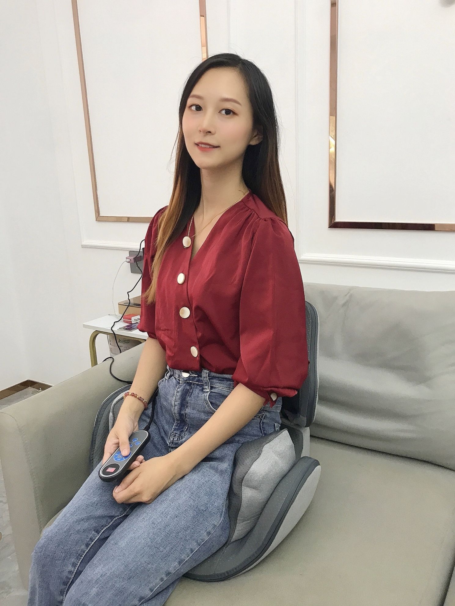 프리미엄 골반 마사지기 허리 좌식 엉덩이 고관절 쿠션 P6 표준 에어백 엘레강트그레이 - 상품 이미지