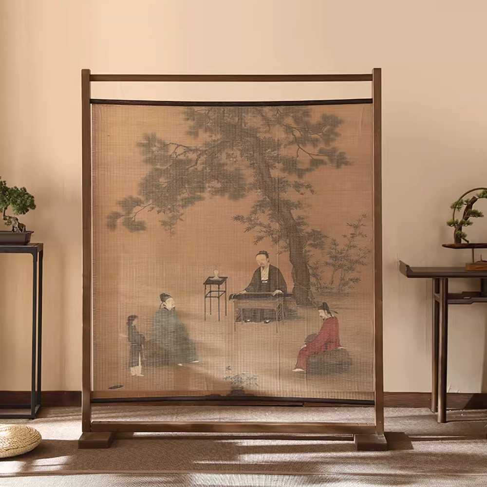 동양화 파티션 민화 가벽 전통 우드 패턴 배경 한식당 180x150cm 천리강산도 - 상세 이미지 2