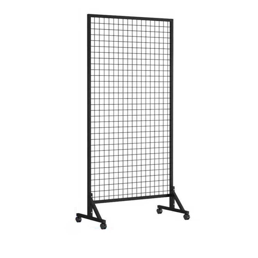 전시 네트망 철망 작품 그림진열대 휀스 다용도 철제 100x180cm 블랙 3짝 - 상품 이미지
