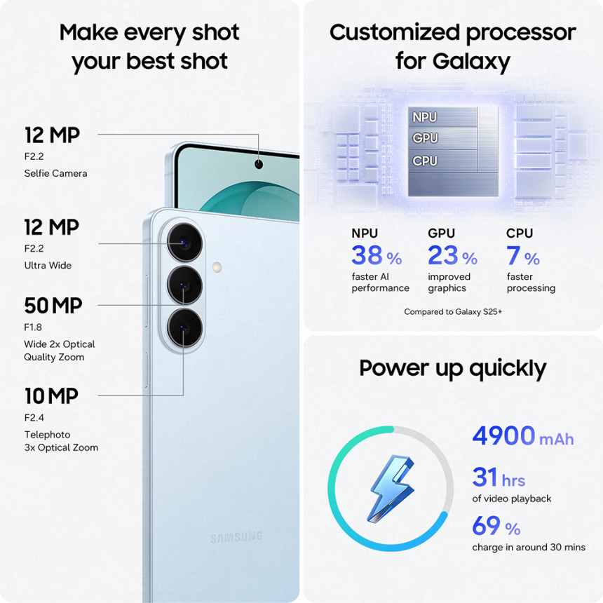 삼성 공식 갤럭시 S26 플러스 256GB SM-S947N 자급제