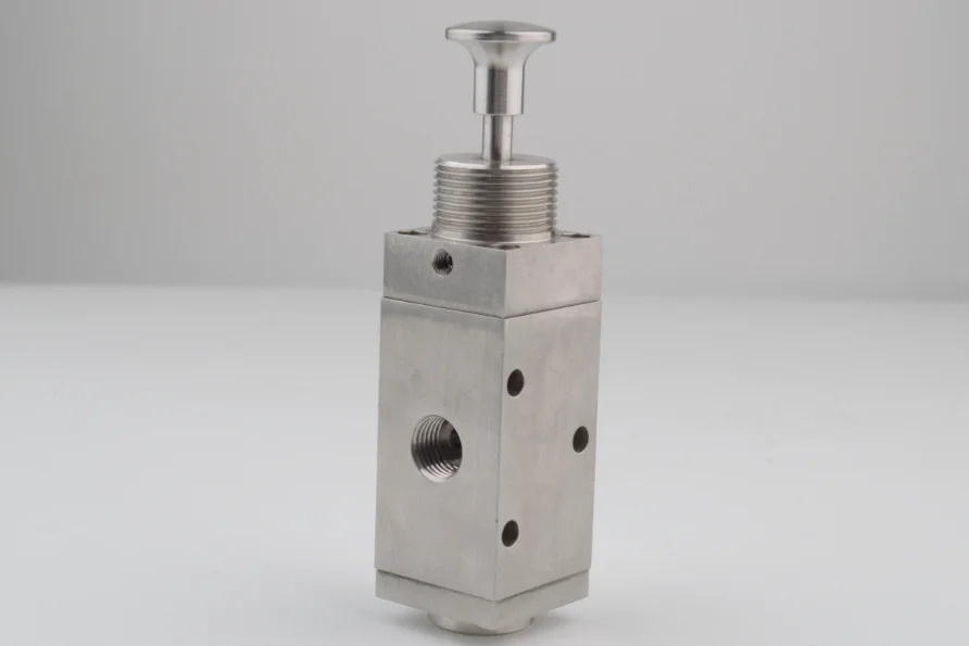 NPPC SUS316 STB 시리즈 스테인레스 스틸 기계식 밸브 3포트 NPT1/4 핸드 풀