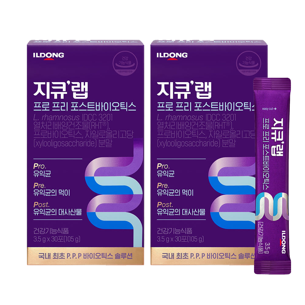 지큐랩 프로 프리 포스트바이오틱스 PPP 프리미엄 유산균 30포 2개 - 상품 이미지