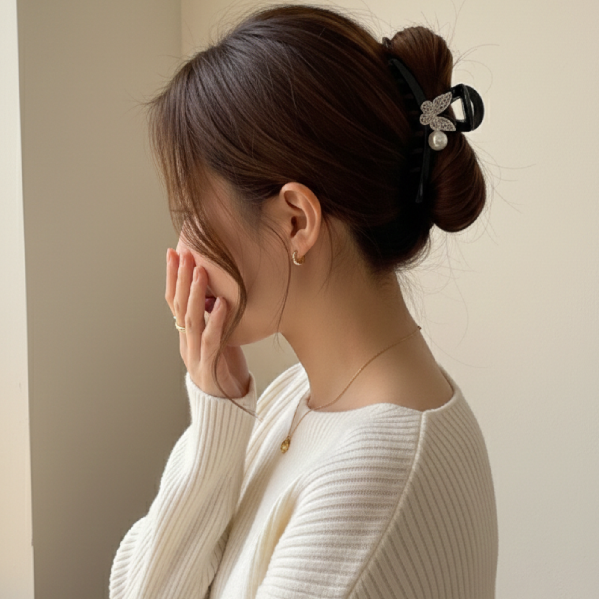 라 르네상스 집게핀 버터플라이 진주 올림머리 명품 헤어핀 - 상세 이미지 5