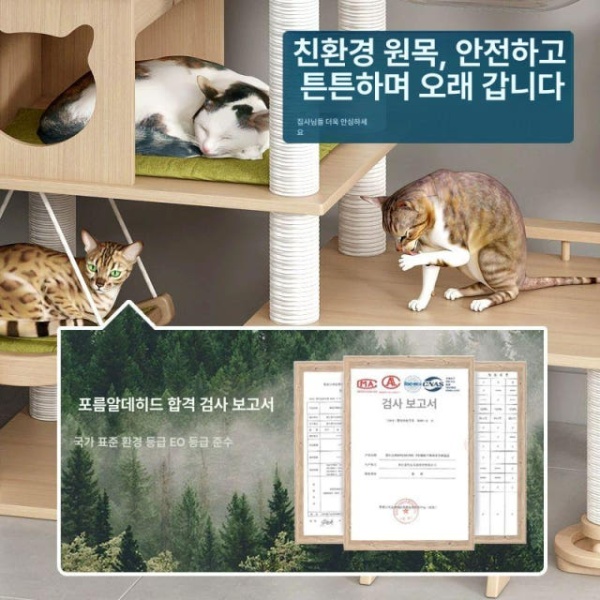 프리미엄 고양이박스 스크래쳐 고양이 스크래치 세트 H4 고양이 침대 대형 50cm 황마 - 상세 이미지 4