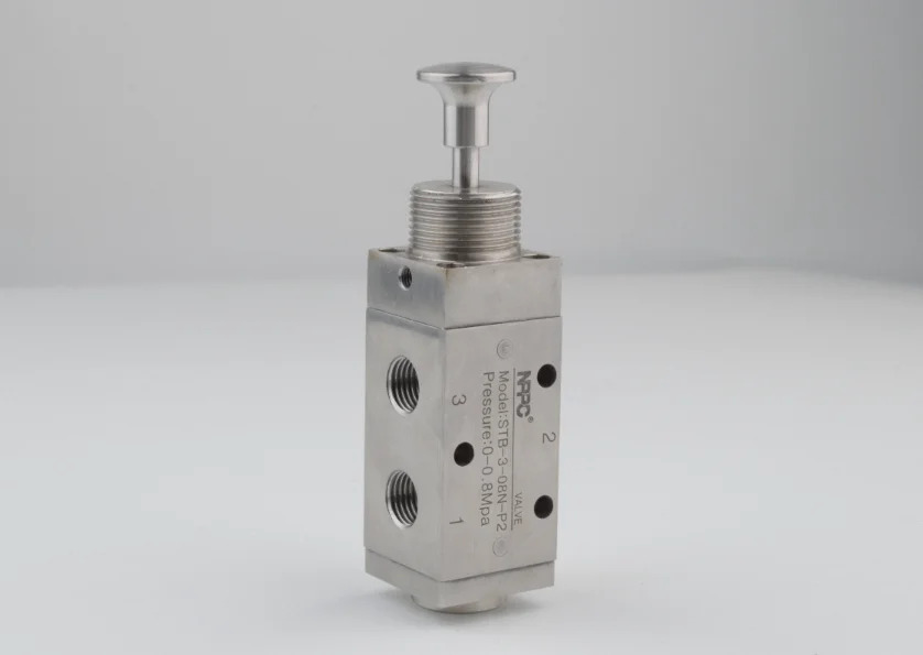 NPPC SUS316 STB 시리즈 스테인레스 스틸 기계식 밸브 3포트 NPT1/4 핸드 풀