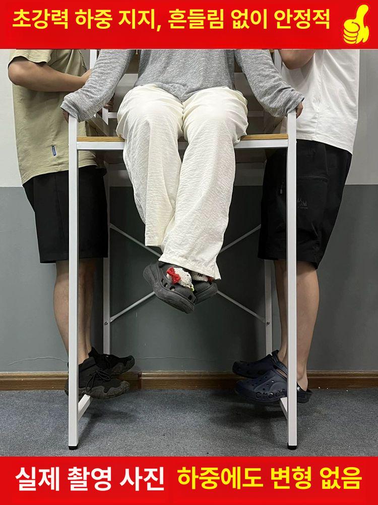 세탁기 철제 창고 정리 통돌이 거치대 건조기 조립식 2칸 드럼형 화이트프레임+티크 - 상세 이미지 3