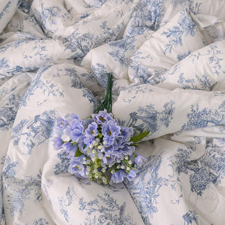 RI협력사 RNA 디오레 겹프릴 차렵이불 퀸 블루 마이크로화이바차렵이불