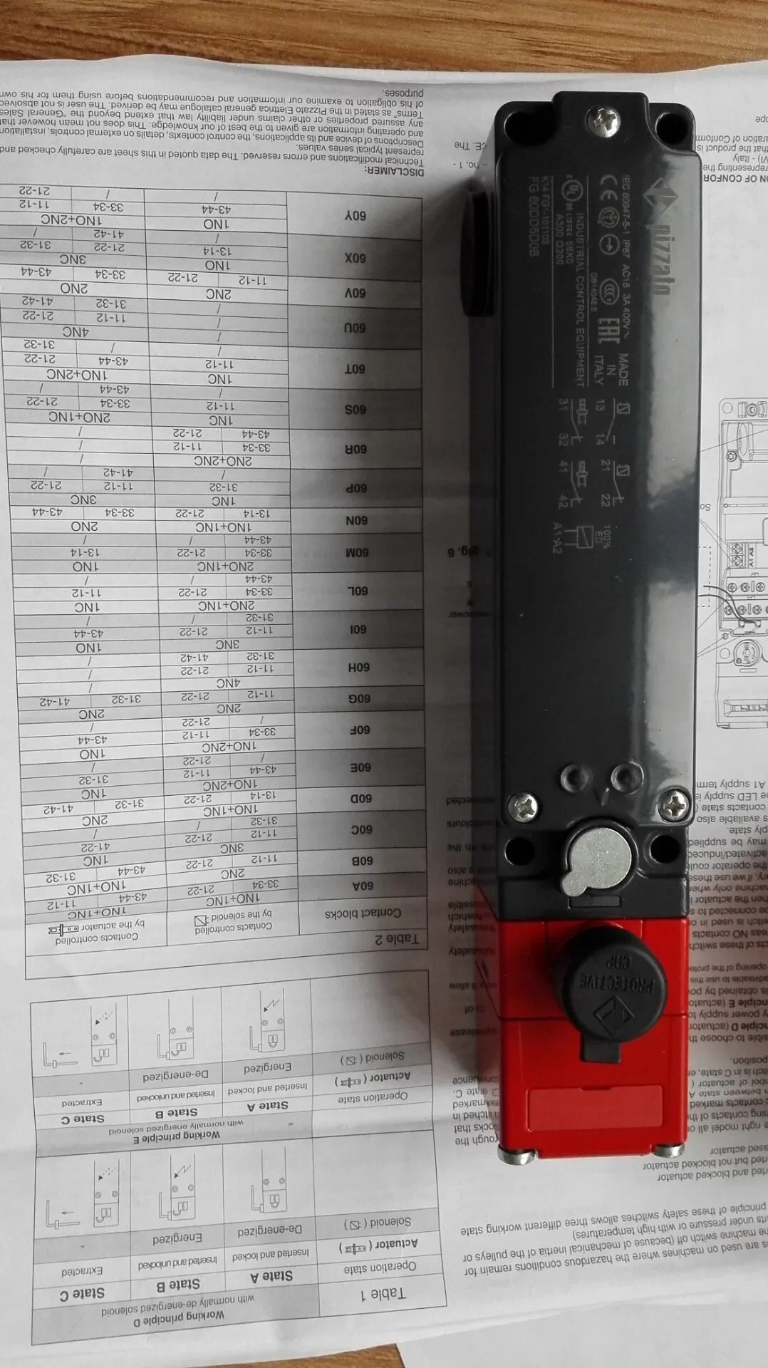 오리지널 안전 전기 잠금 장치 FG 60DD5D0B