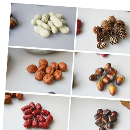 홈데코장식 정월대보름 음식 미니어처 견과류 솔방울 모형 1P