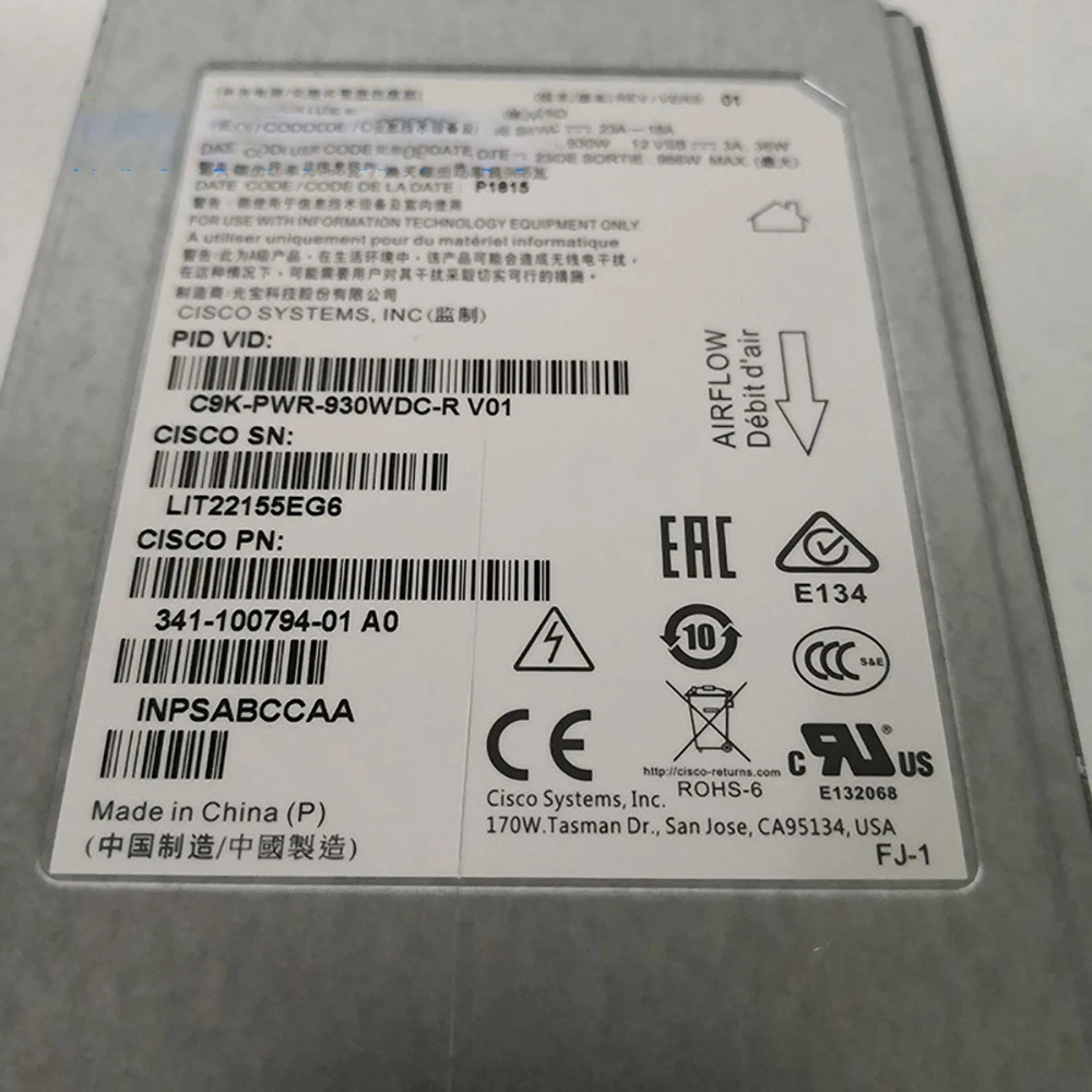 CISCO 전원공급장치 341-100794-01 930W C9K-PWR-930WDC-R