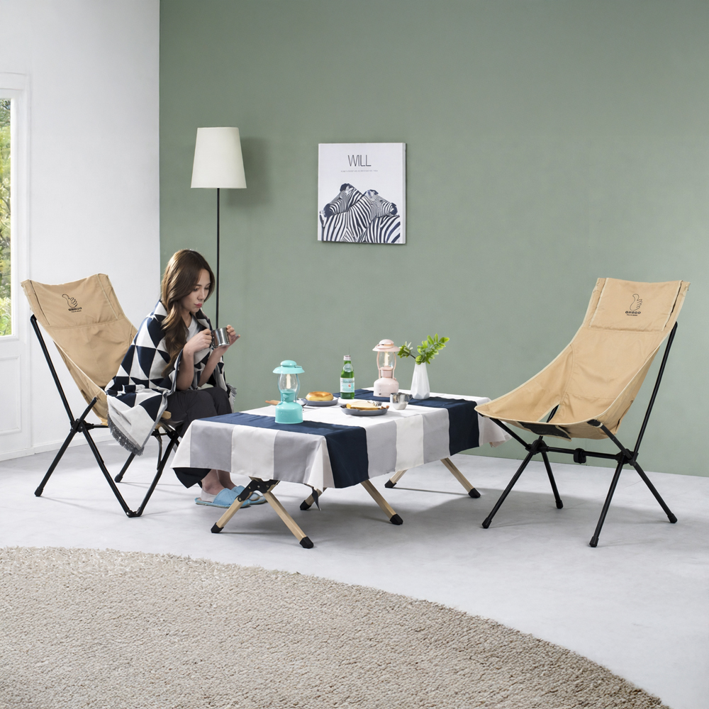 원목 접이식 테이블 캠핑 우드롤테이블 캠핑의자 릴렉스체어 2개 세트