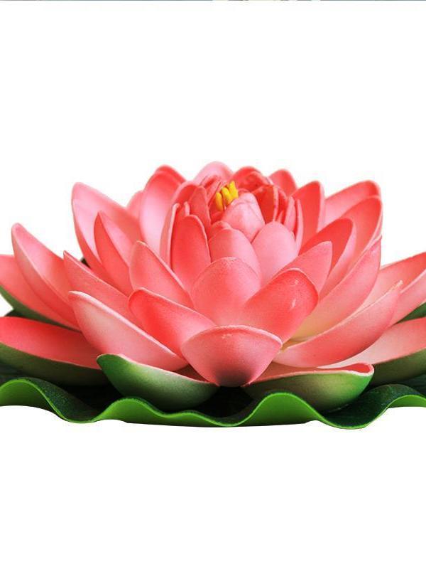 연꽃 야외 베란다 조경 연못 불교 잎포함 연잎 꽃모형 연분홍 작은 수련 - 상세 이미지 5