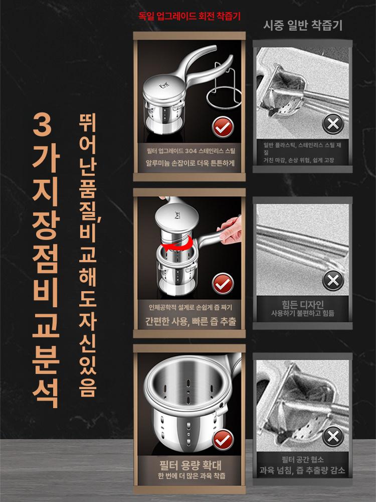 핸드 착즙기 레몬짜는기계 생과일 주스기 레몬에이드 석류 304 스테인리스 스틸 오렌지 레몬 착즙기 이미지 6