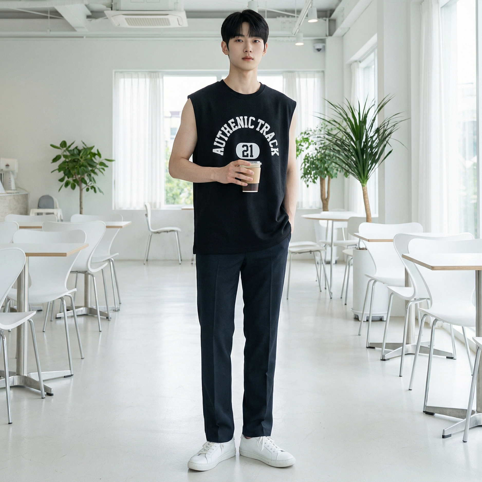 트랙 오버핏 나시 남자 민소매 남성 쿨나시 휴가 바캉스 휴양지 이미지 8