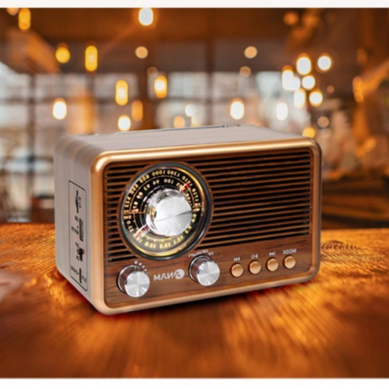 빈티지 레트로 라디오 블루투스 FM 스피커 MP3 랜턴등 손전등 - 상품 이미지
