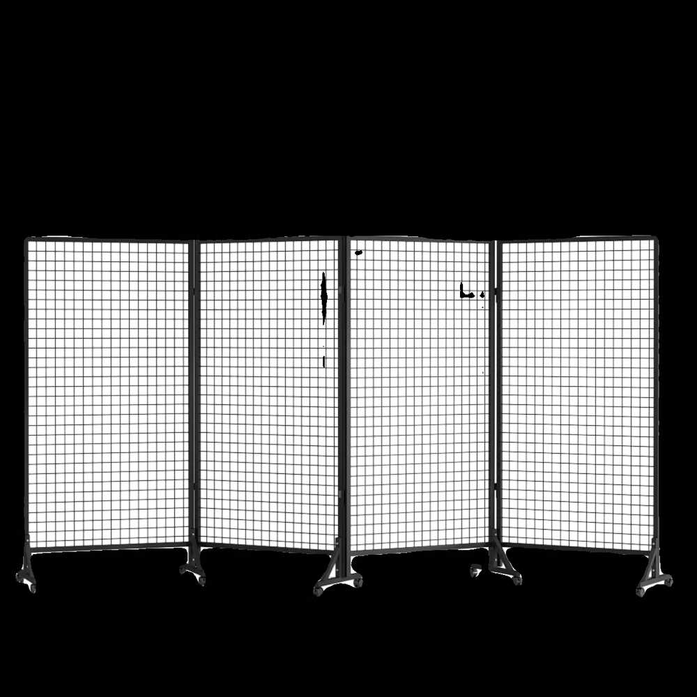 전시 네트망 철망 작품 그림진열대 휀스 다용도 철제 100x180cm 블랙 3짝 - 상세 이미지 3
