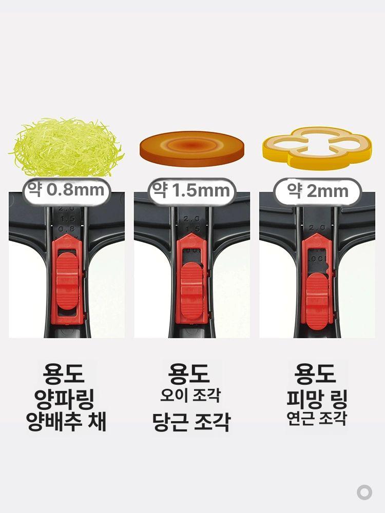 손잡이 만능 스테인리스 강판 슬라이서 양배추 채썰기 3단조절 슬라이서+손 보호대 - 상세 이미지 3