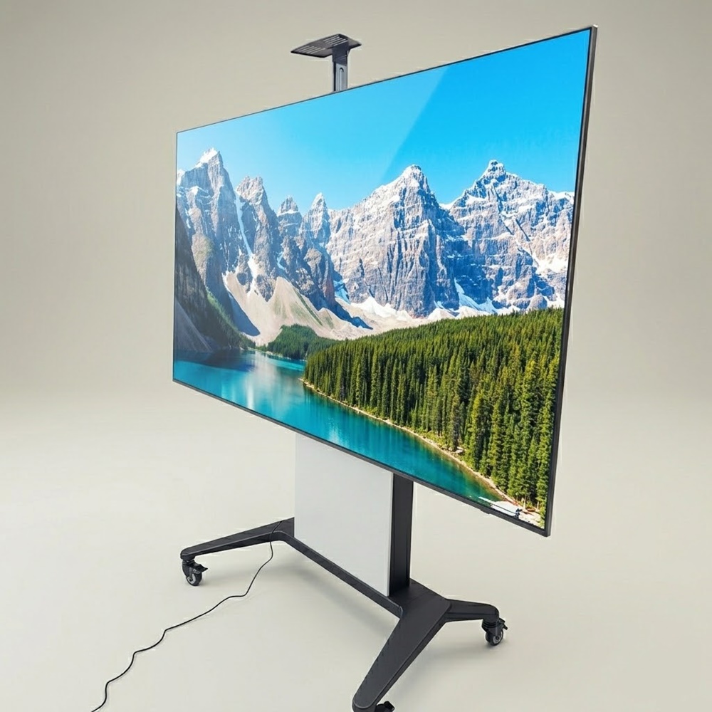 전동식 이동식 특대형 TV 스탠드 대형 전자칠판 거치대 254cm (100인치) 이미지 8