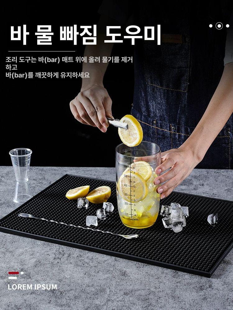 주방 고무매트 받침대 실리콘 패드 미끄럼 방지 식탁매트 옐로우 대형 정사각 매트 45 x 30x1cm - 상세 이미지 4