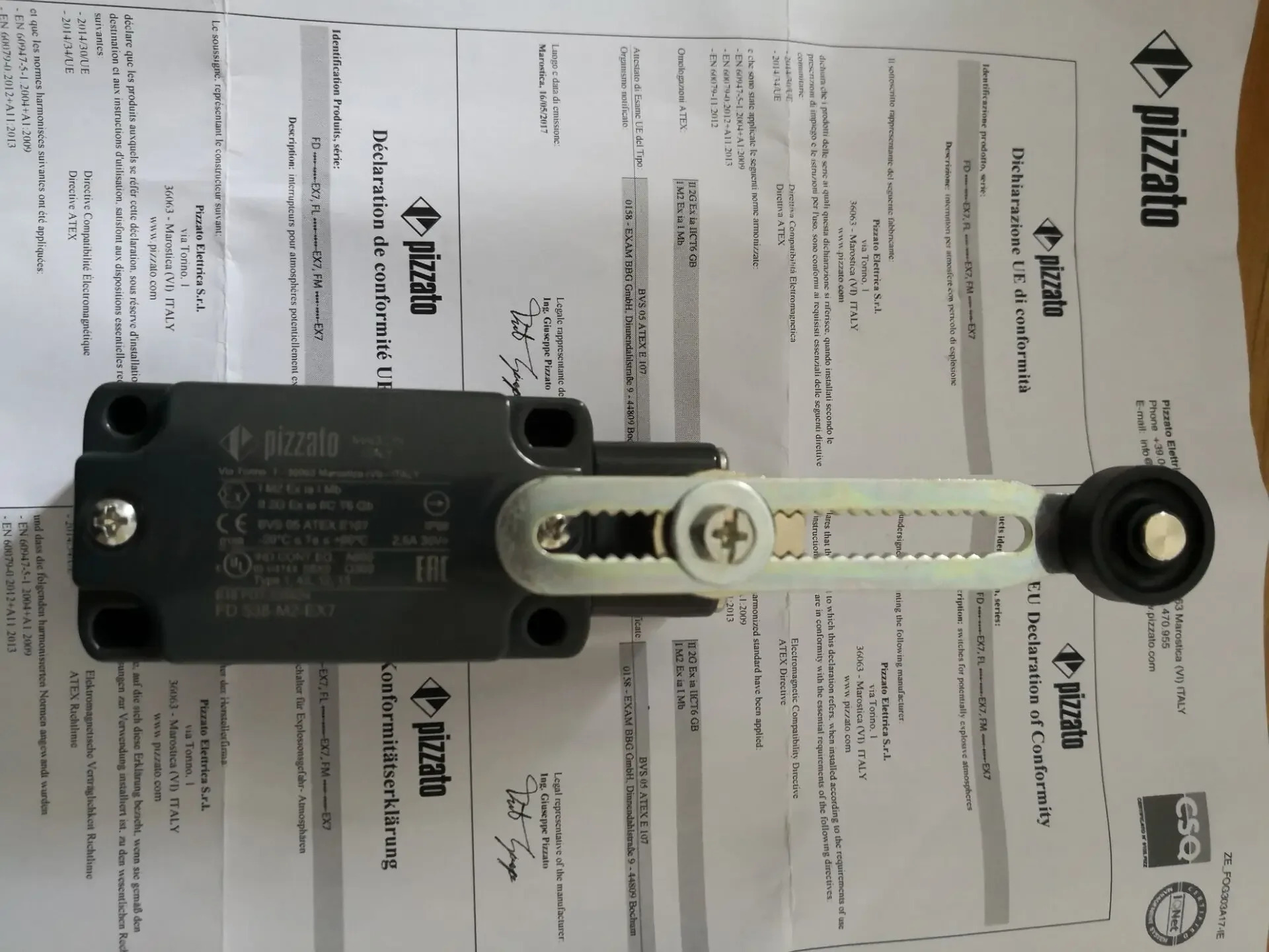 오리지널 Pizzato 방폭 리미트 스위치 FD 538-M2-EX7 VF L56