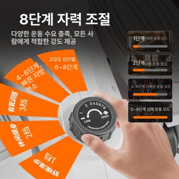 최고급 실내 운동기구 스텝퍼 계단오르기 하체 클라이머 손잡이 2024 모델 화이트 체형 조절 8단 - 상세 이미지 5