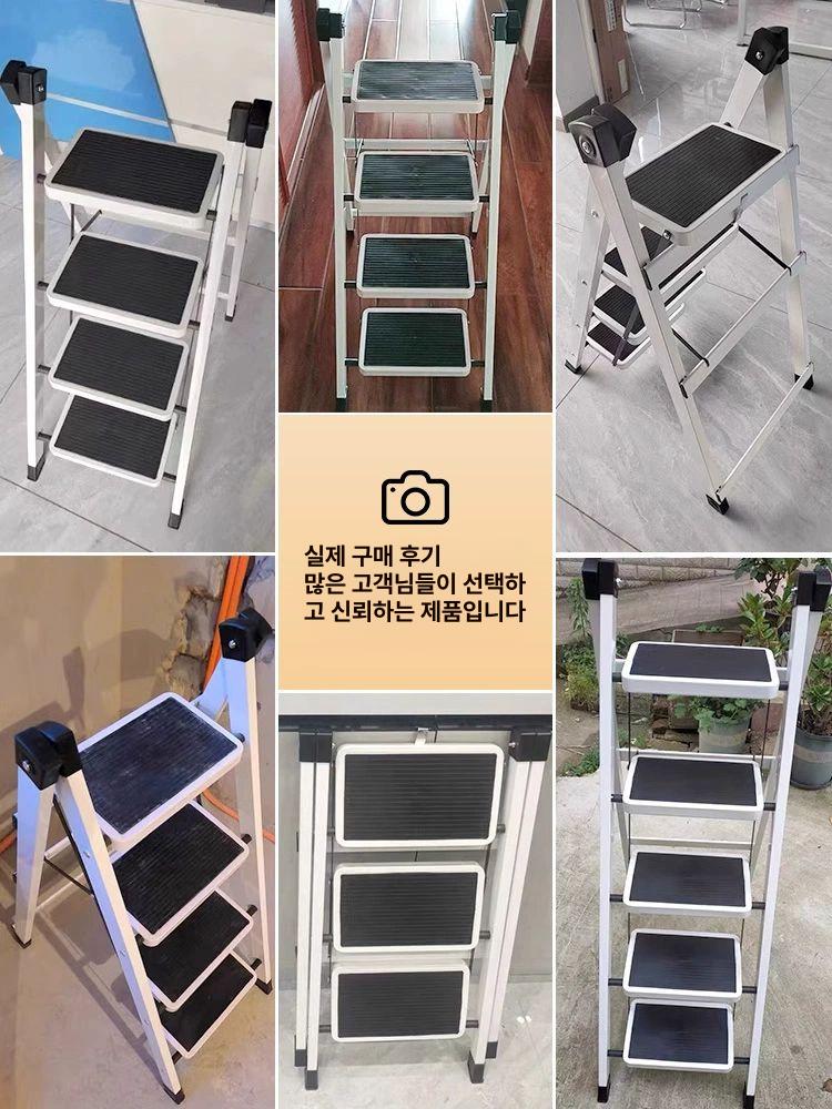 원목 사다리의자 인테리어 벤치 홈바 겸용 의자 보조의자 블랙 3단 다기능 접이식 사다리 - 상세 이미지 5