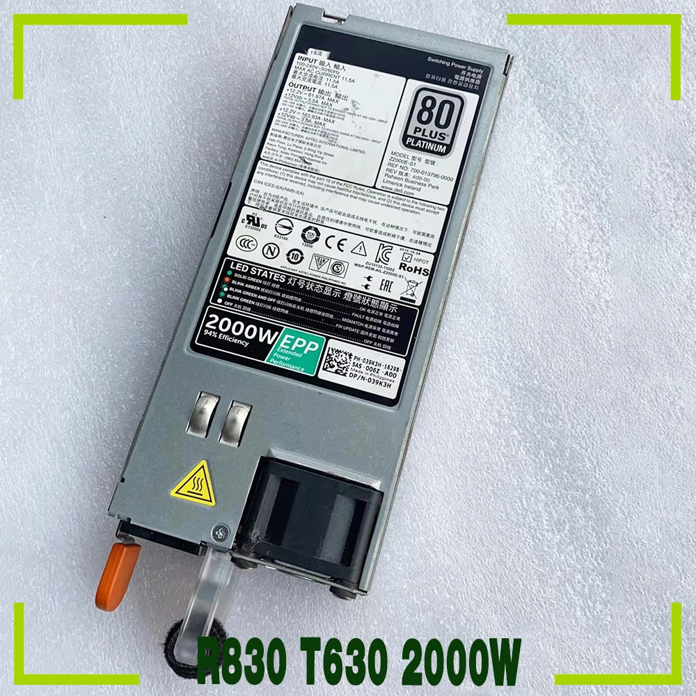 DELL R830 T630 2000W 서버 전원공급장치 Z2000E-S1 0W1R7V W1R7V용