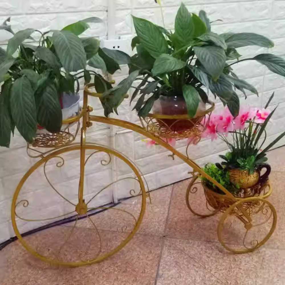 자전거 화분 다이 정리랙 거치대 정원 조경 장식 단철 화이트 - 상세 이미지 2