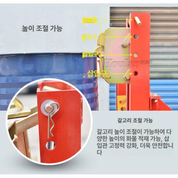튼튼한 지게차용 오일 드럼 클램프 리프트 포크리프트 DG1000AB DG360A-단통 경량 - 상세 이미지 3