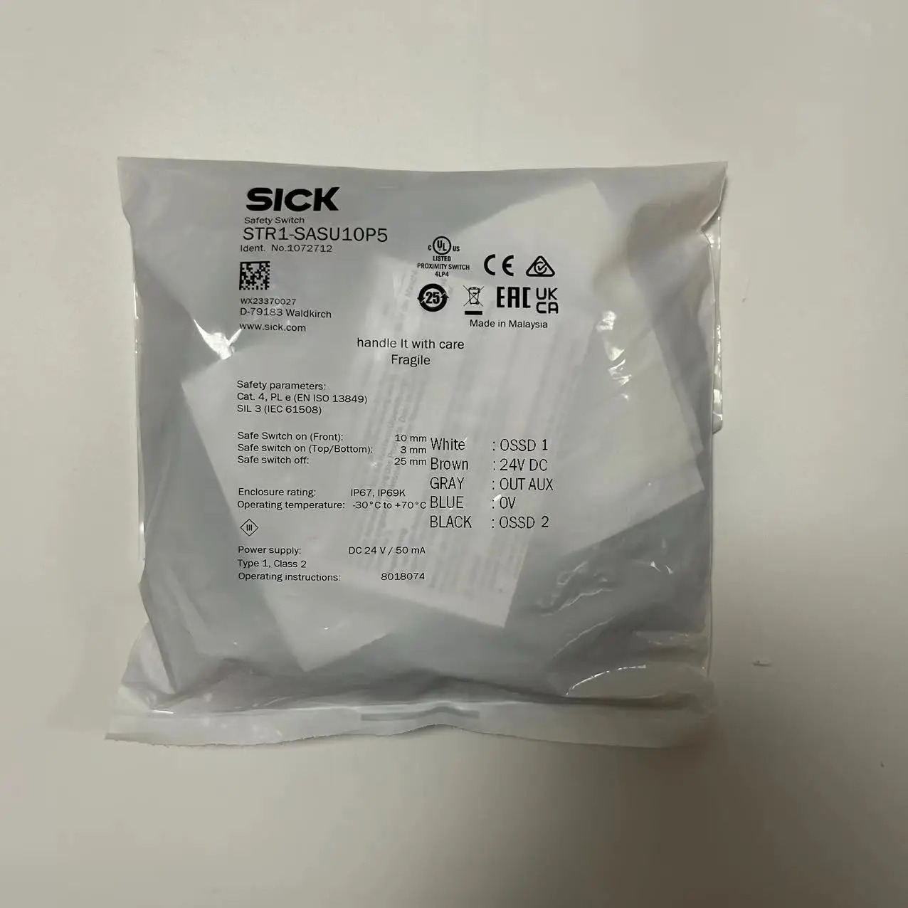 SICK STR1-SASU10P5 1072712 1073214 1072707 1073203 1069563 안전 스위치