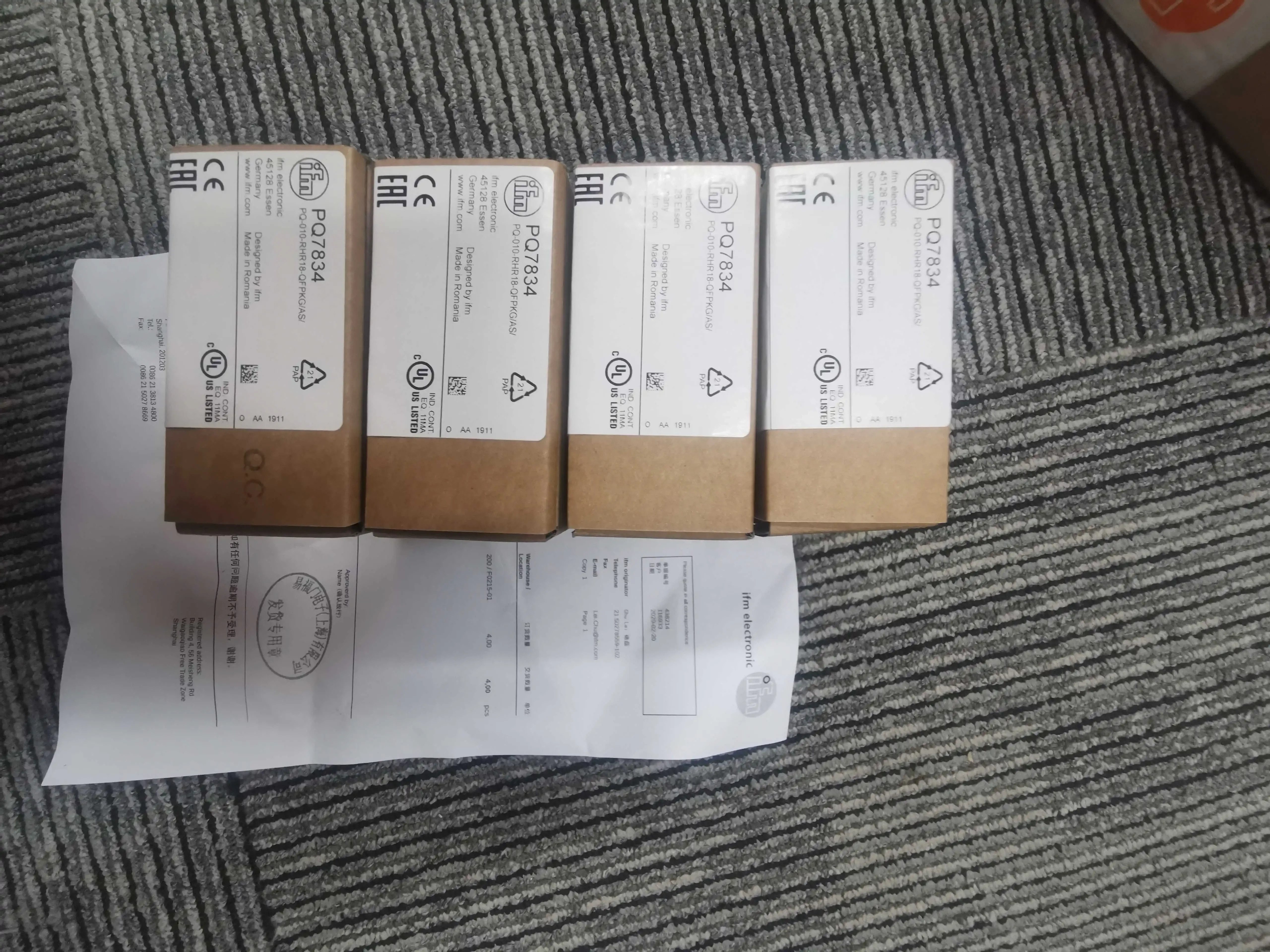 오리지널 IFM 압력센서 PQ7834 PQ3834