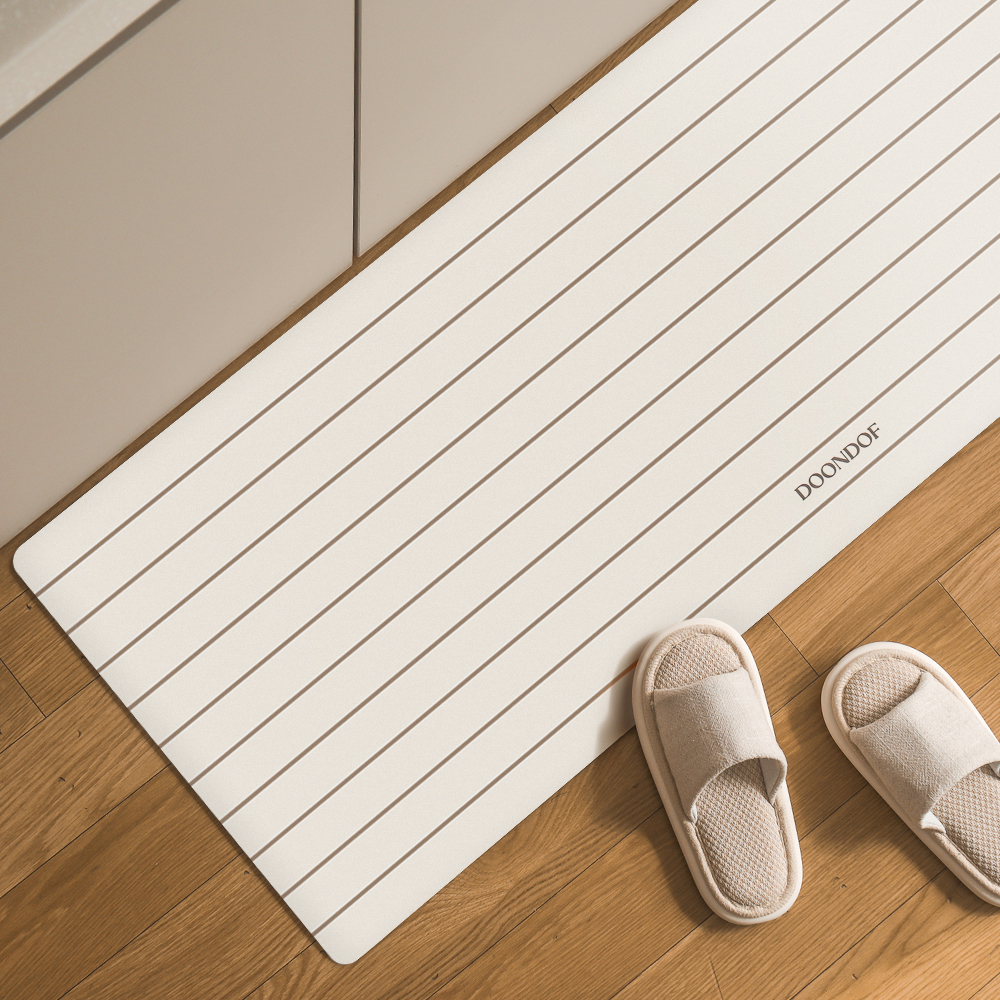 도온도프 주방 매트 빨아쓰는 규조토 발매트 욕실 현관 베란다 싱크대 베이지, 45x120cm