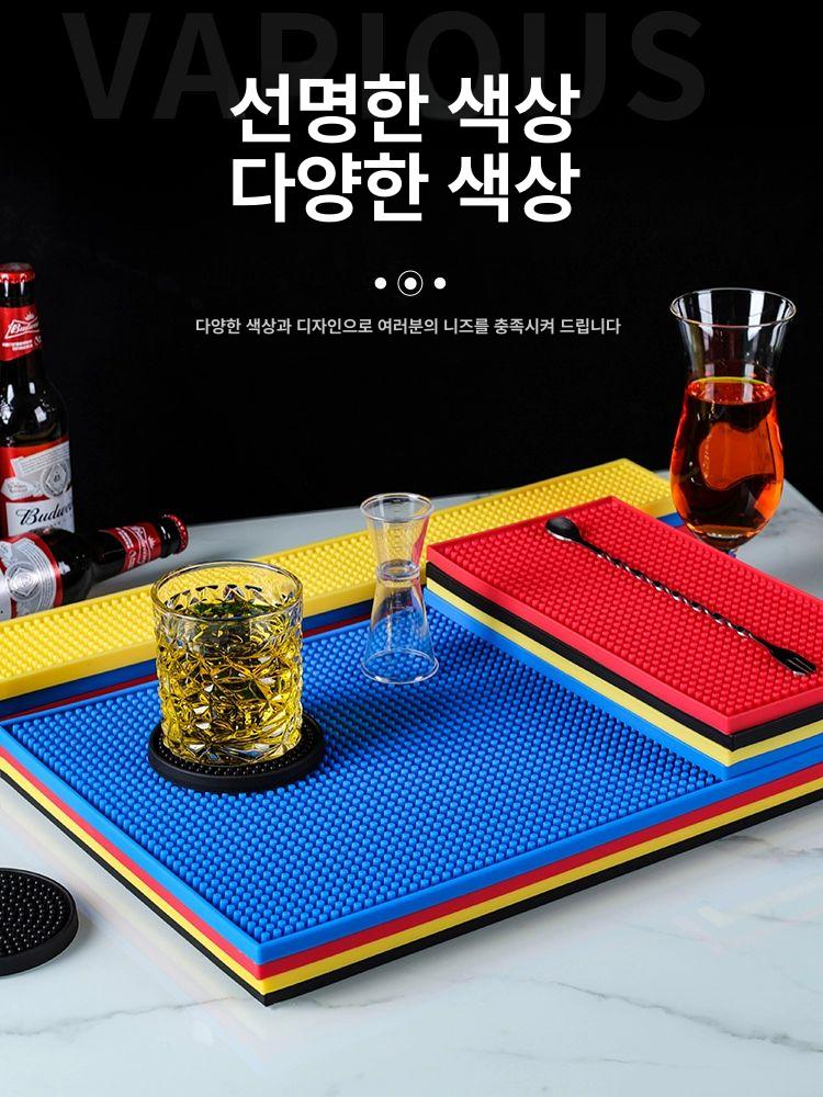 주방 고무매트 받침대 실리콘 패드 미끄럼 방지 식탁매트 옐로우 대형 정사각 매트 45 x 30x1cm - 상세 이미지 2