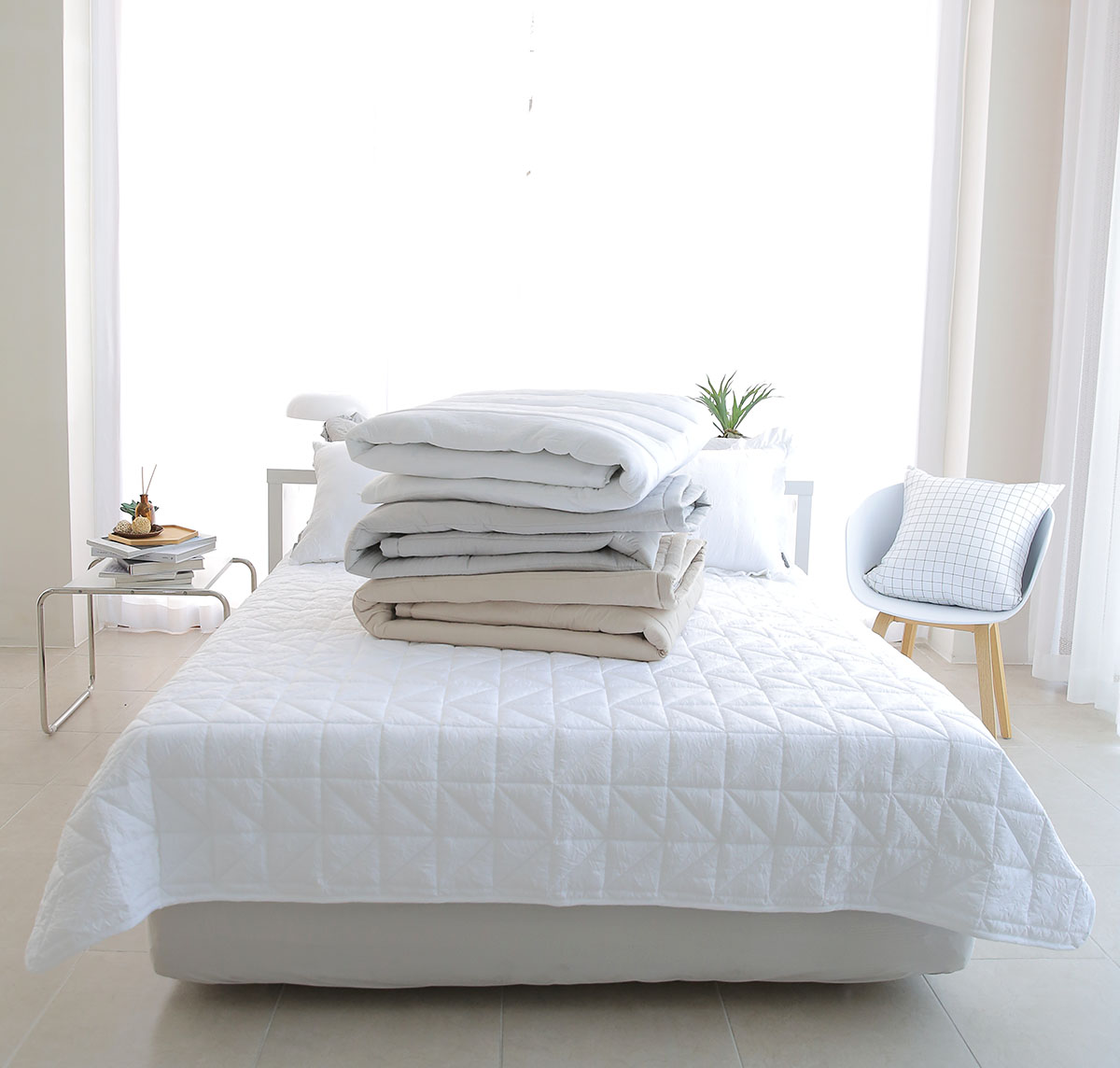 이불패드 매트리스 패밀리 침대 고정밴드 패드 알러지케어 크리즈 Q