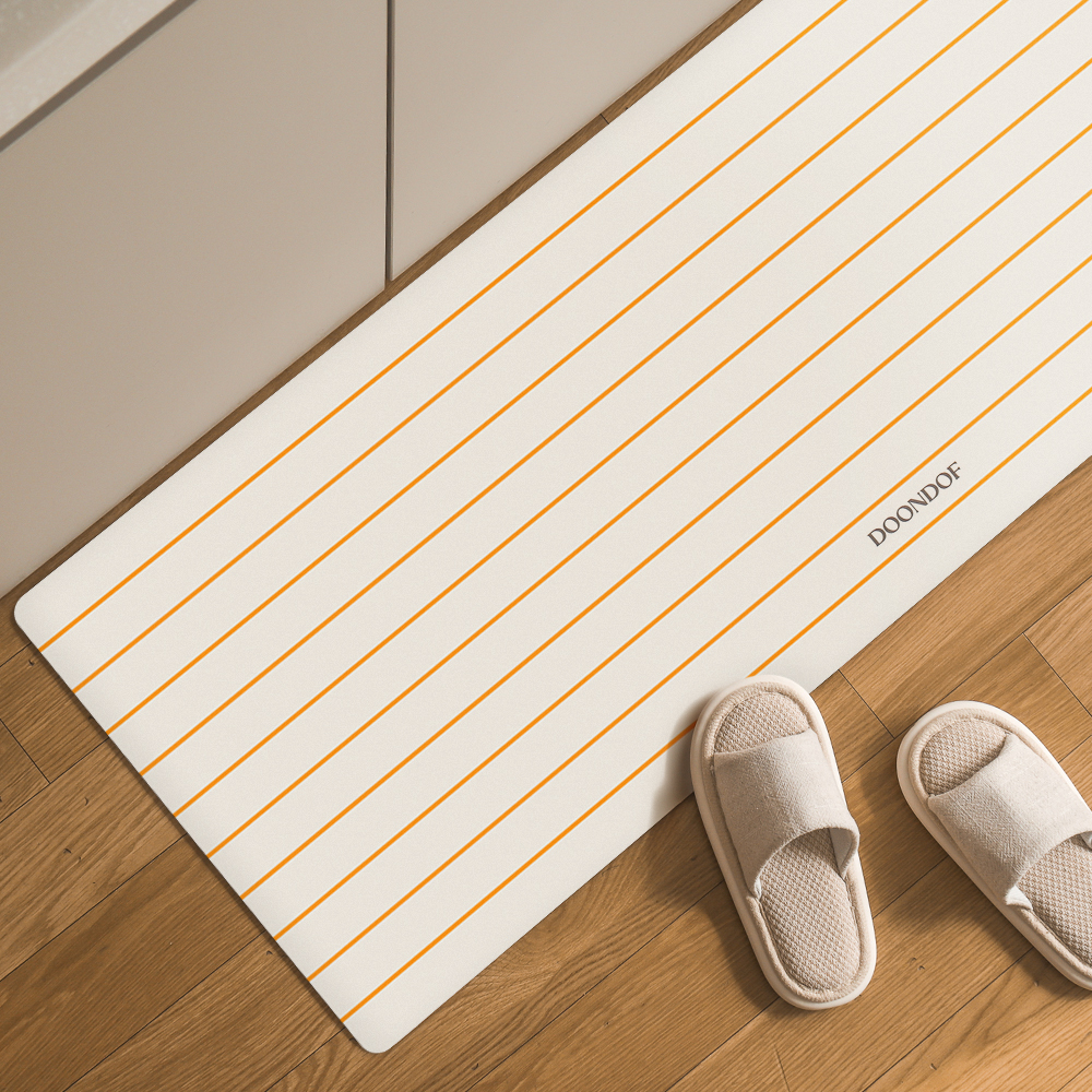 도온도프 주방 매트 빨아쓰는 규조토 발매트 욕실 현관 베란다 싱크대 옐로우, 45x120cm