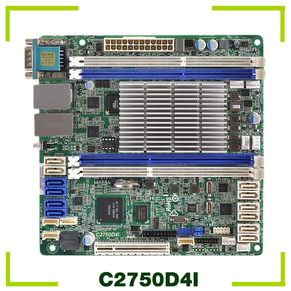ASRock호환 랙 서버 온보드 마더보드 CPU경우 IPMI12 SATA C2750D4I를 지원
