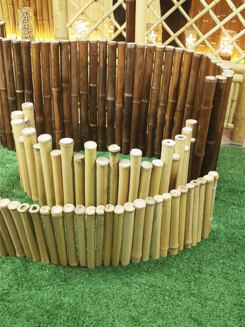 정원가림막 펜스 대나무 장식 야외 담장 파티션 울타리 전용 디자인 베이지 가림막 2m x 1m - 상품 이미지