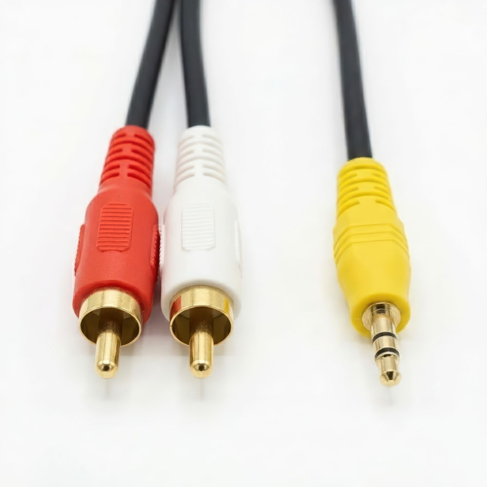 국산 2RCA - AUX 3.5 ST 스피커 앰프 오디오 케이블 3m, 1개 - 상품 이미지