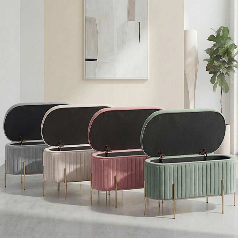 빵빵 수납쇼파 윈도우시트 수납벤치 현관 카페 의자 스툴미포함, 핑크