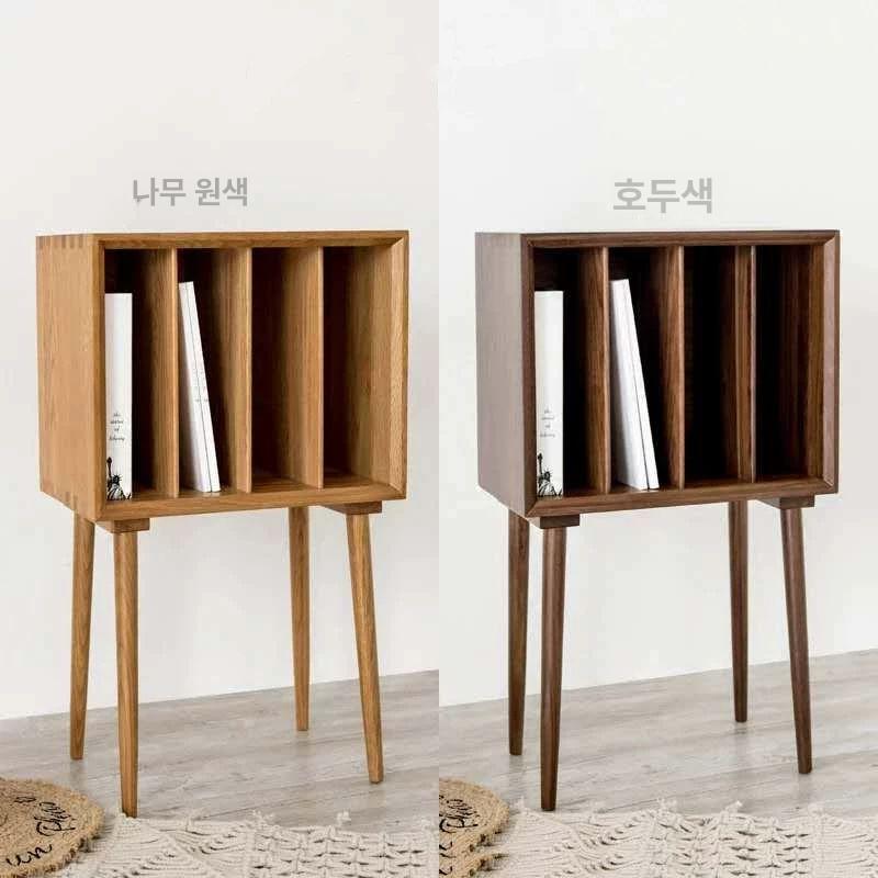 턴테이블 레코드 진열장 바이닐 거치대 다용도 LP 선반 체리컬러 45 x 28x75 - 상세 이미지 2