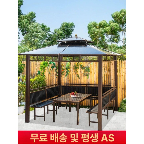 고품격 야외 마당 발코니 조립식정자 파고라 천막 원두막 파라고 클래식 2.5x2.5m 기둥 8CM A - 상품 이미지