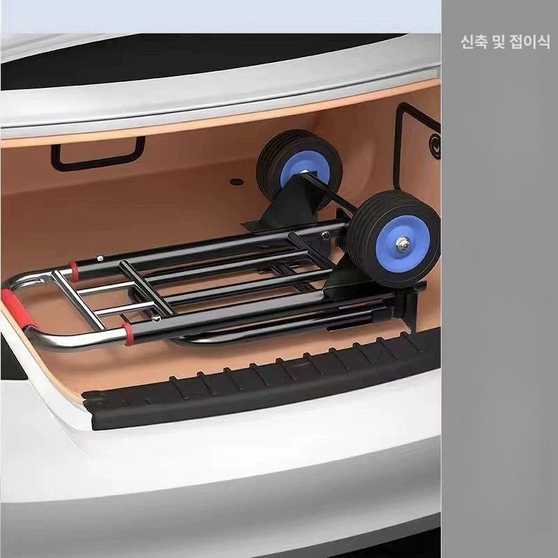 접이식 카트 구루마 손수레 끌차 시장 쇼핑 폴딩 경량 핸드카 카 무소음바퀴 녹색 - 상세 이미지 4