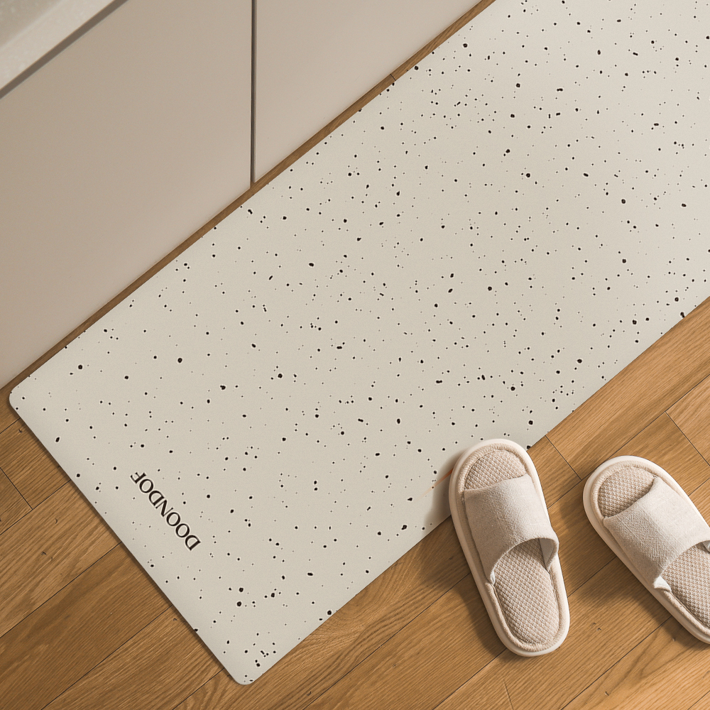 도온도프 주방 매트 빨아쓰는 규조토 발매트 욕실 현관 베란다 싱크대 도트베이지, 45x180cm